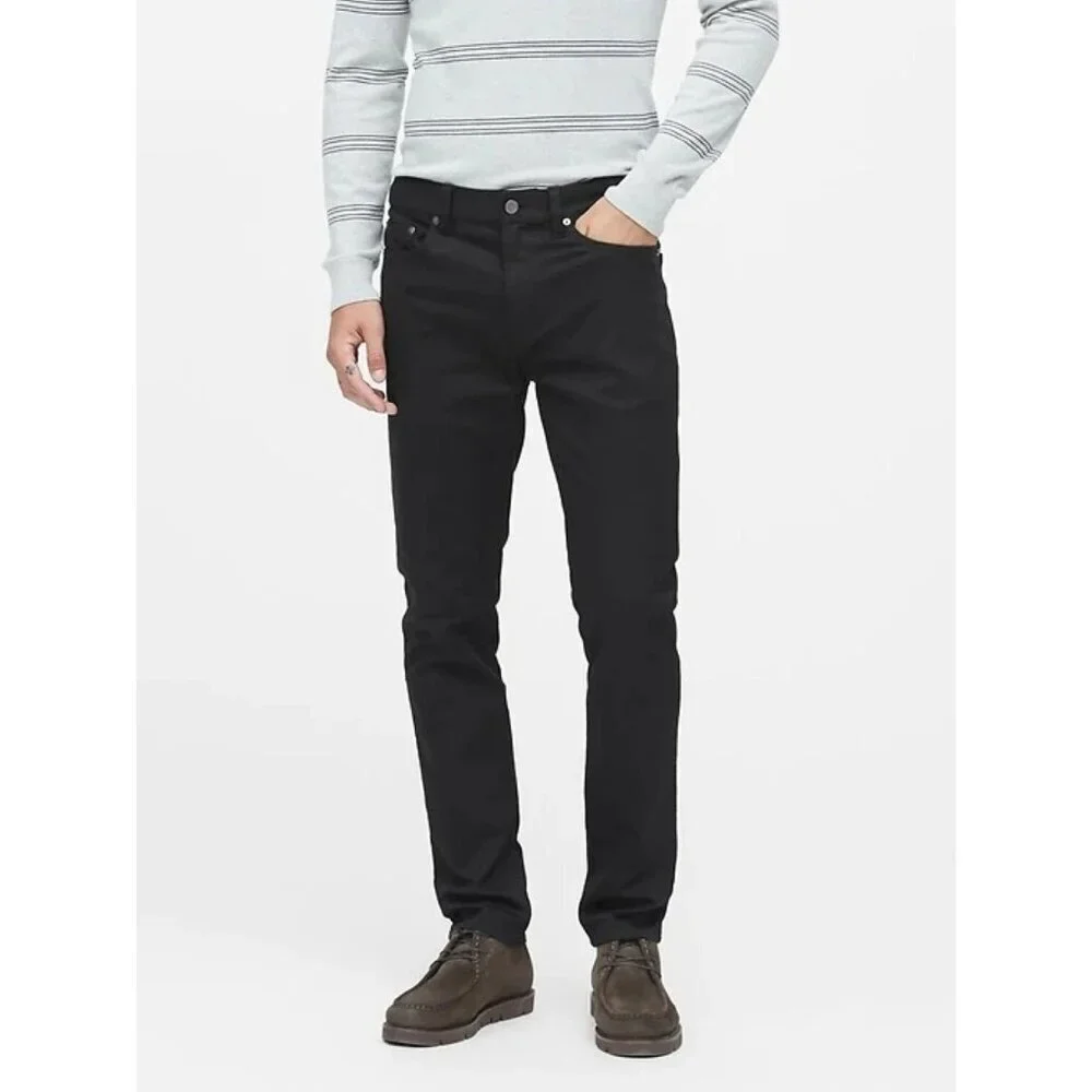 Banana Republic Men's 30x32 Black 5-Pocket Pants Cotton-Blend G1922